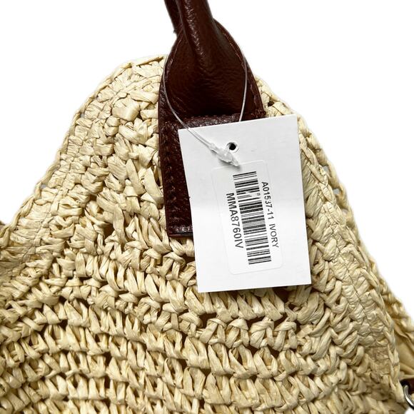 Fame Straw Braided Faux Leather Strap Shoulder Bag - Picture 4 of 10